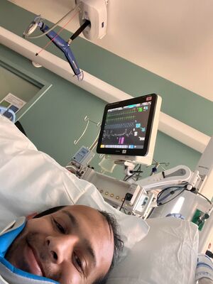 A photograph of me at ZSFGH showing me in my ICU bed