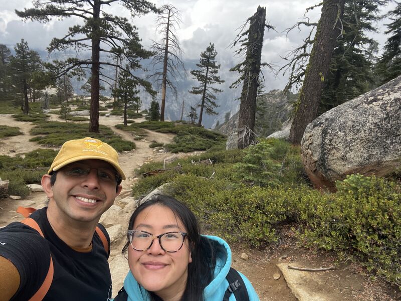 File:Julie and Roshan in the Yosemite Valley at Taft Point.jpg