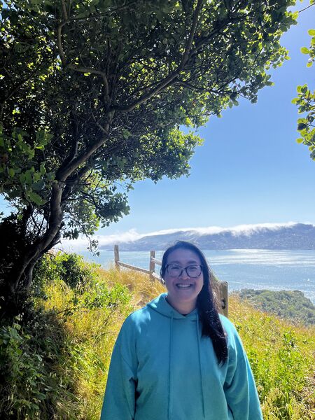File:Julie on Angel Island hiking to the summit.jpg